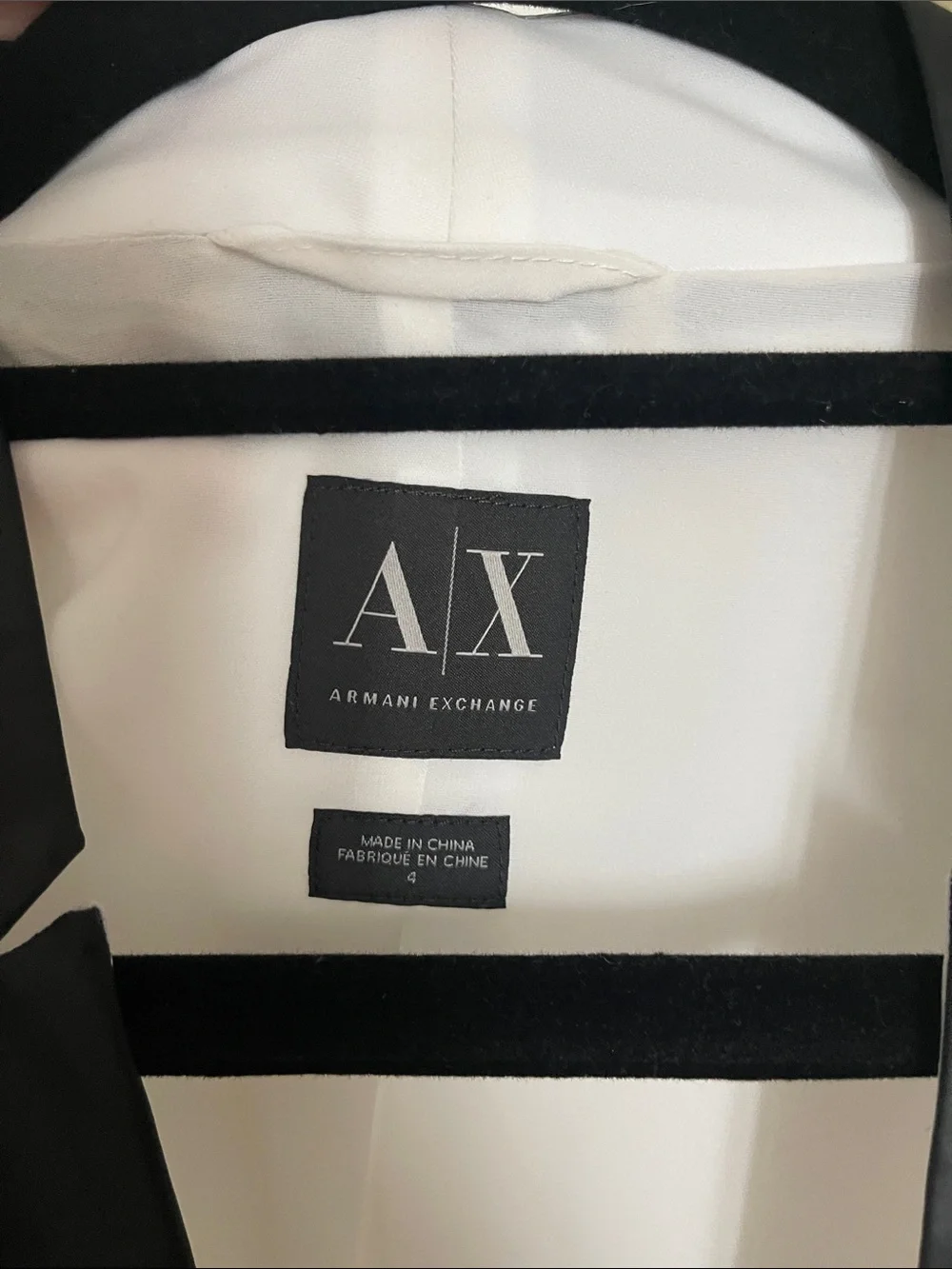 A/X Armani Exchange White Blazer with Black Satin Lapel